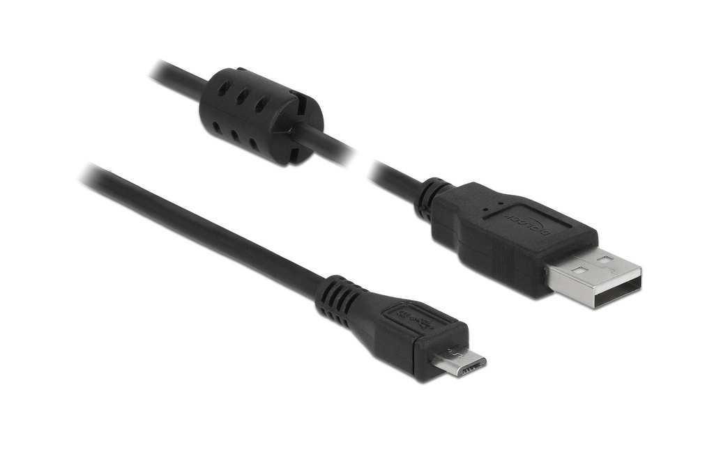 Delock Câble USB 2.0 avec noyau de ferrite USB-A - Micro-USB B 1.5 m