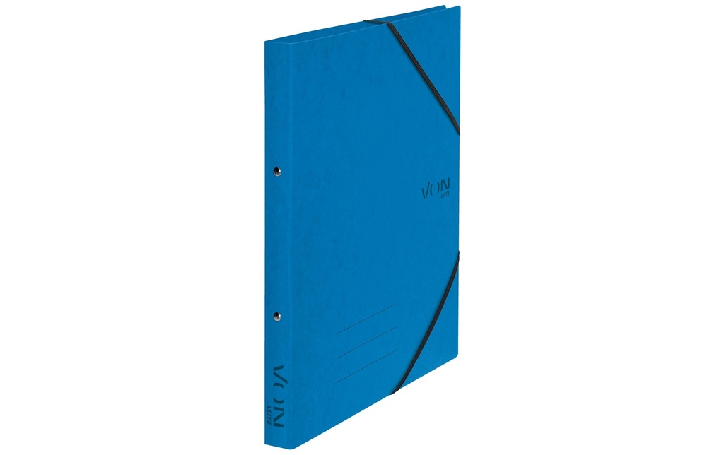 VON Classeur à anneaux avec bandes d'angle élastiques, 2.5 cm, Bleu