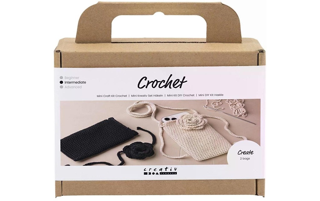 Creativ Company Kits de bricolage Sac au crochet avec rose
