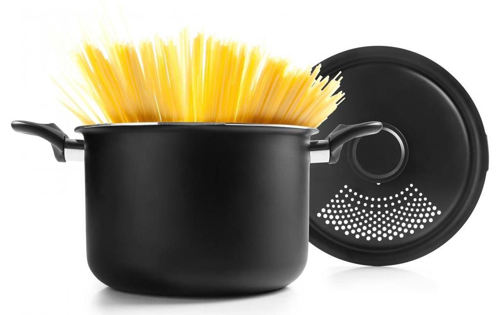 Ibili Marmite à pâtes avec couvercle verseur 22 cm