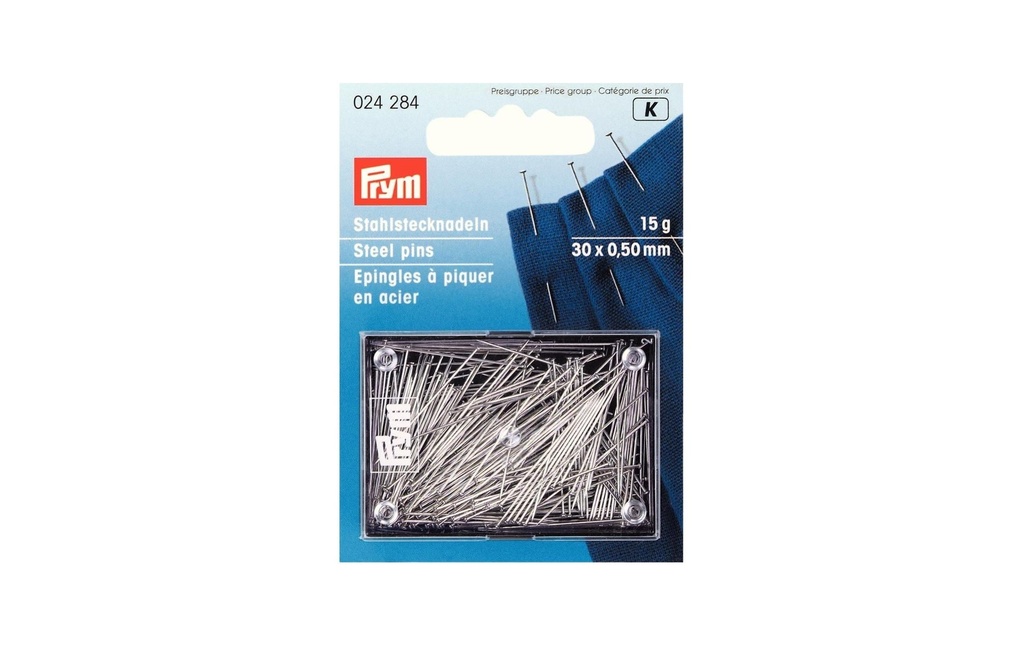Prym Épingle Ø 0.5 mm x 3 cm, 15 g, acier