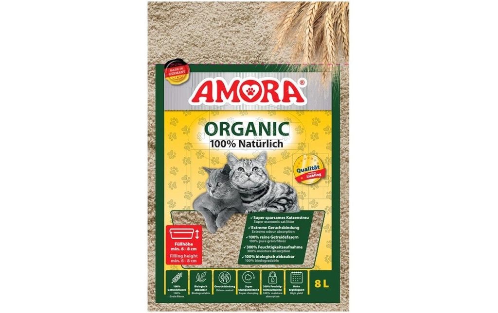 AMORA Litière pour chat Organic, 8 l