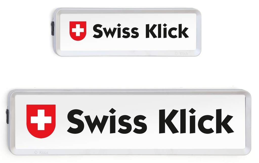 Swiss Klick Kits de Supports de plaque d’immatriculation En longueur Chrome mat