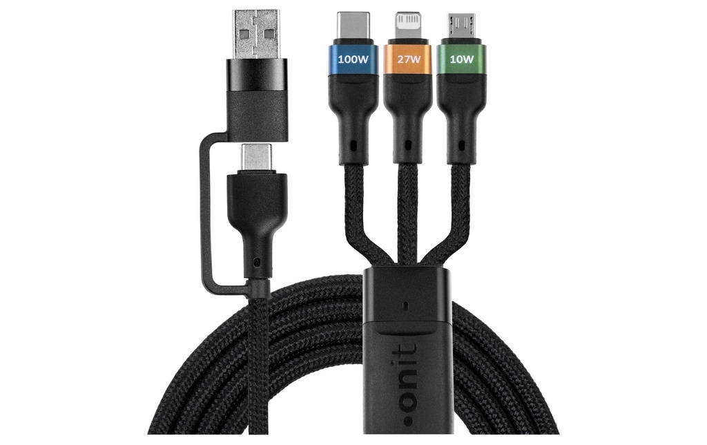 onit Câble USB 2.0 USB-A/USB-C - Lightning/USB-C/Micro-USB B