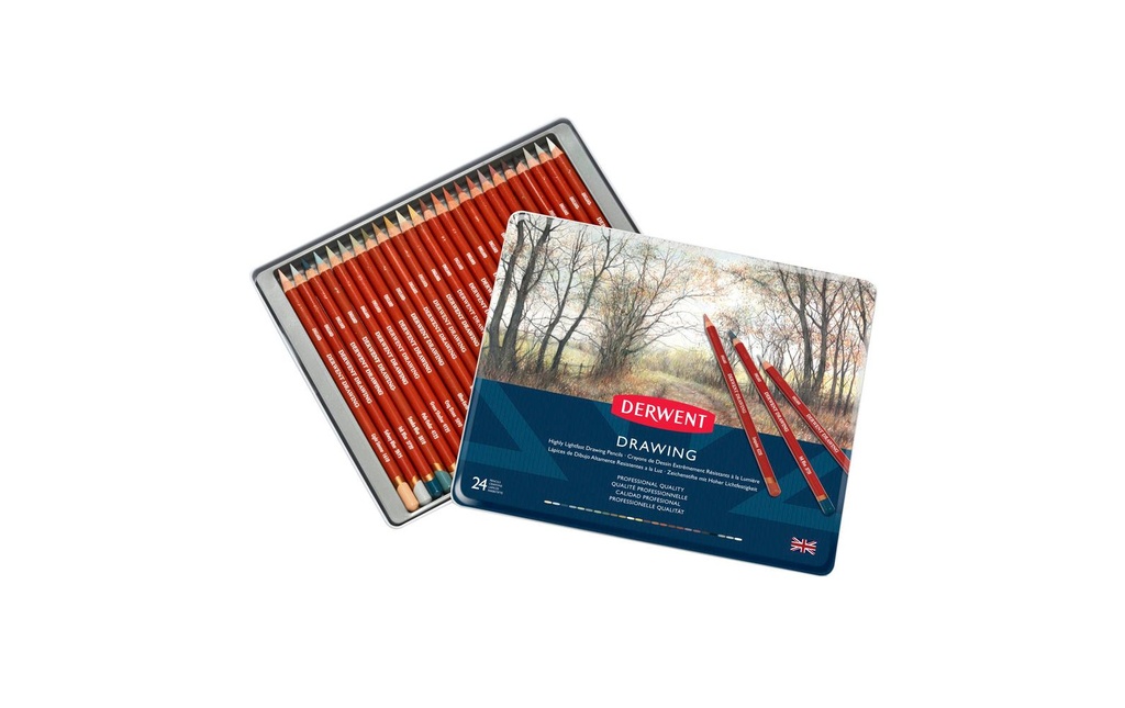 Derwent Crayons de couleur Drawing, 24 pièces