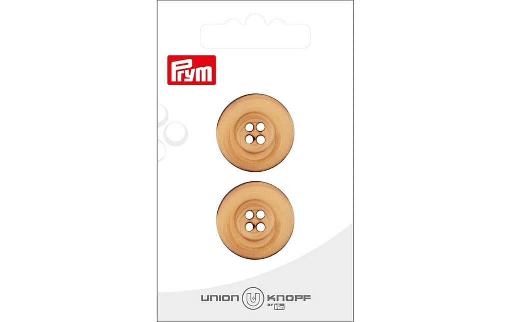 Prym Union Knopf Boutons 4 trous 23 mm, 2 pièces, Beige
