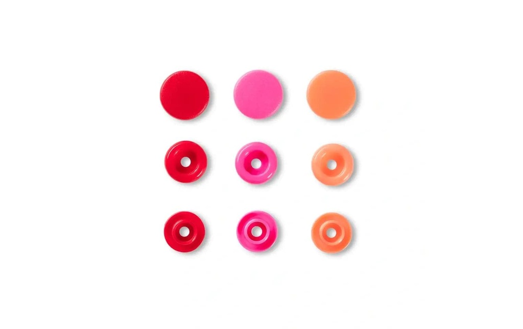 Prym Boutons poussoirs Snaps Couleur Amour Rouge, Ø 12,4 mm, 30 pièces