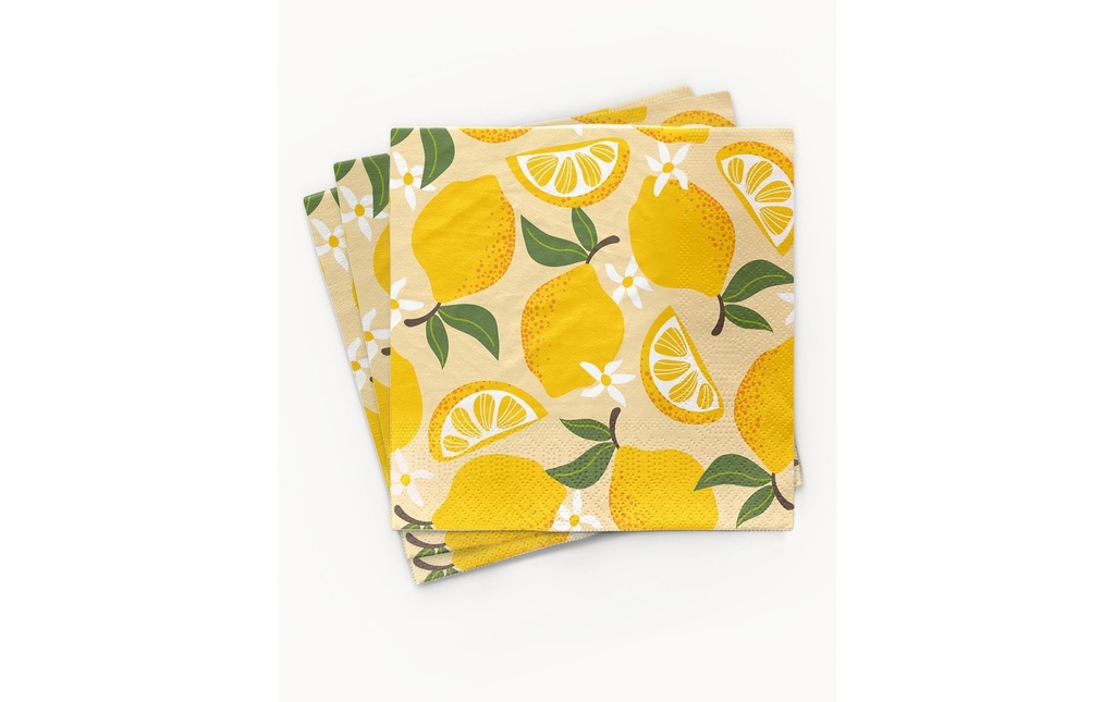 Chic Mic Serviettes à cocktail Lemonade 33 cm x 33 cm, 1 Pièce/s