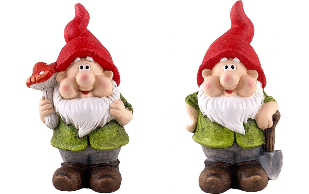 Dameco Figure décorative Nain de jardin Set de 2, 21 cm
