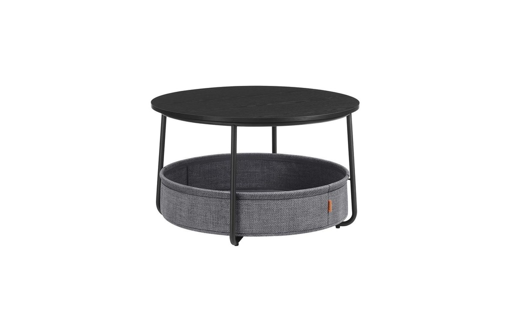 VASAGLE Table basse 75 x 45 cm, Noir/Gris