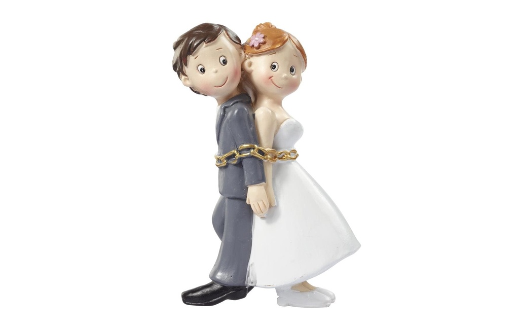 HobbyFun Mini figurine Couple de mariés enchaînés 8 cm