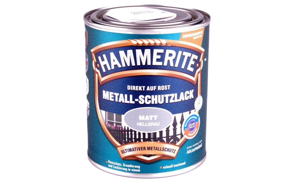 Hammerite Vernis de protection pour métal mat Gris clair, 750 ml