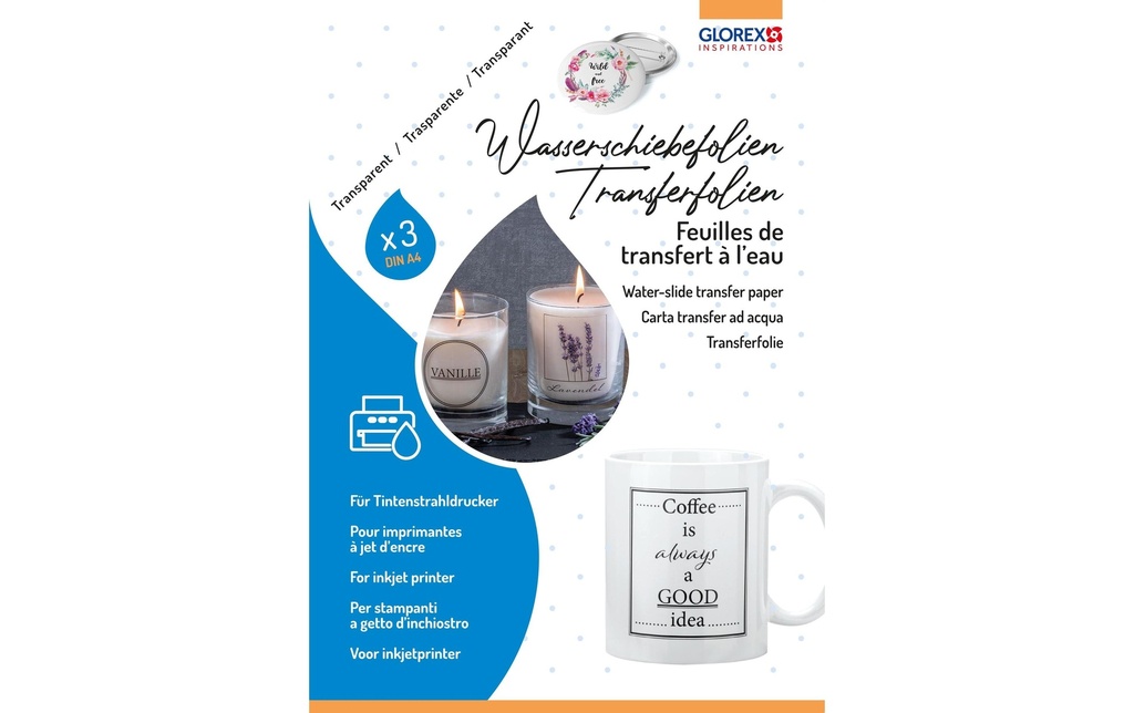 Glorex Film de transfert A4, 3 pièces