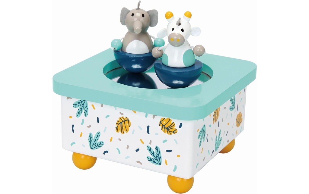 Spielba Holzspielwaren Boîte à musique Éléphant & girafe