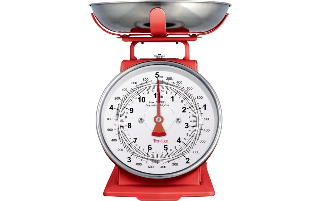 Terraillon Balance de cuisine Trad 500 Rouge