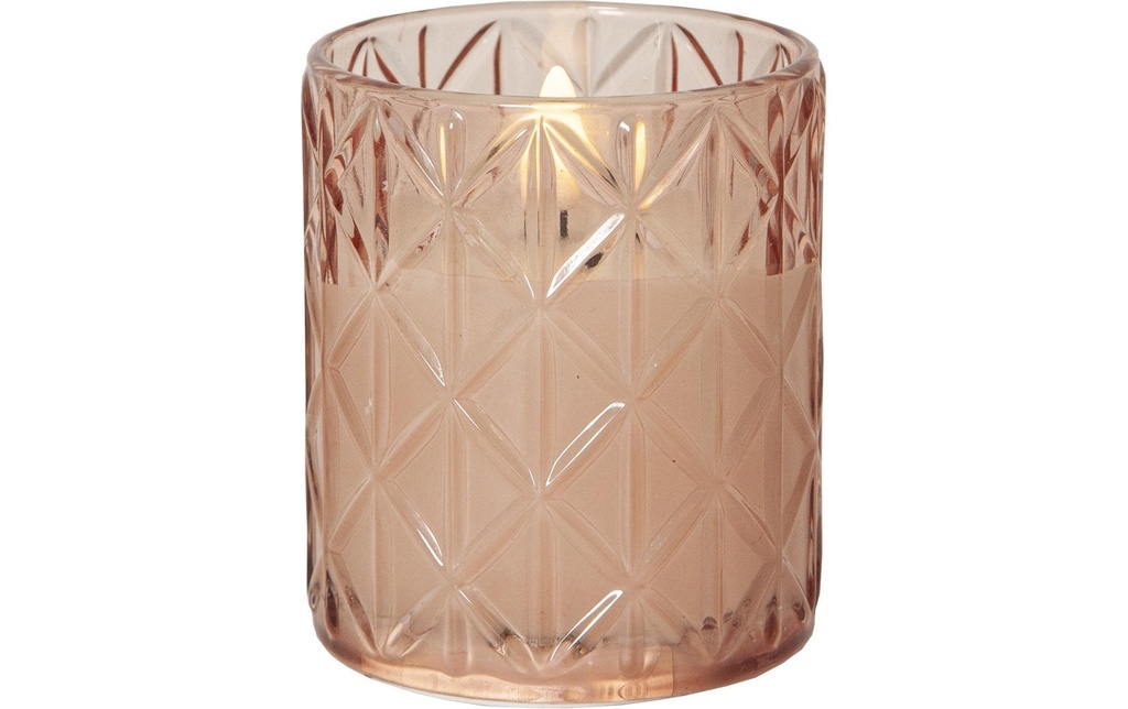 Star Trading Bougie LED Flamme Romb, 10 cm, rose