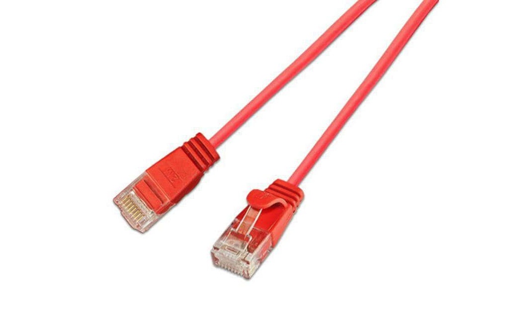 SLIM Câble de raccordement KAT6 Light, rond, U/UTP, Ø 2,8 mm, rouge