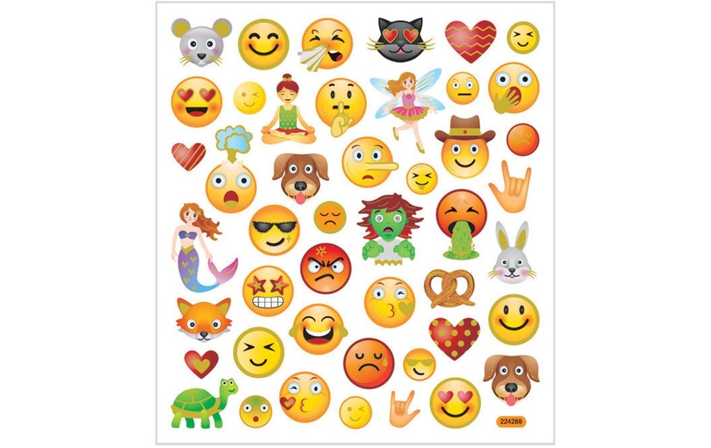 Creativ Company Autocollant à motif Emoji 1 feuille