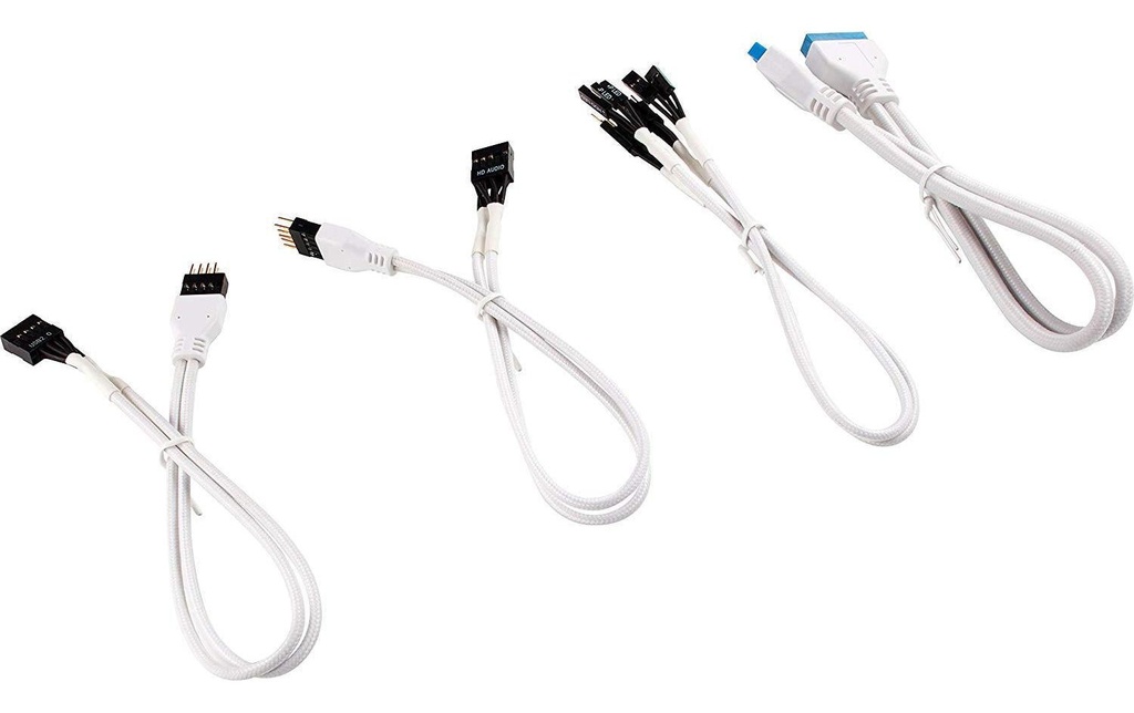 Corsair Câbles pour panneau avant Premium Sleeved Kit d'extension blanc
