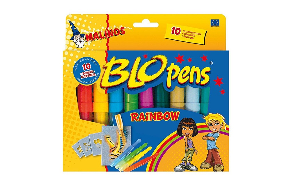 Malinos Crayon aérographe Blopens Rainbow 10 pièces