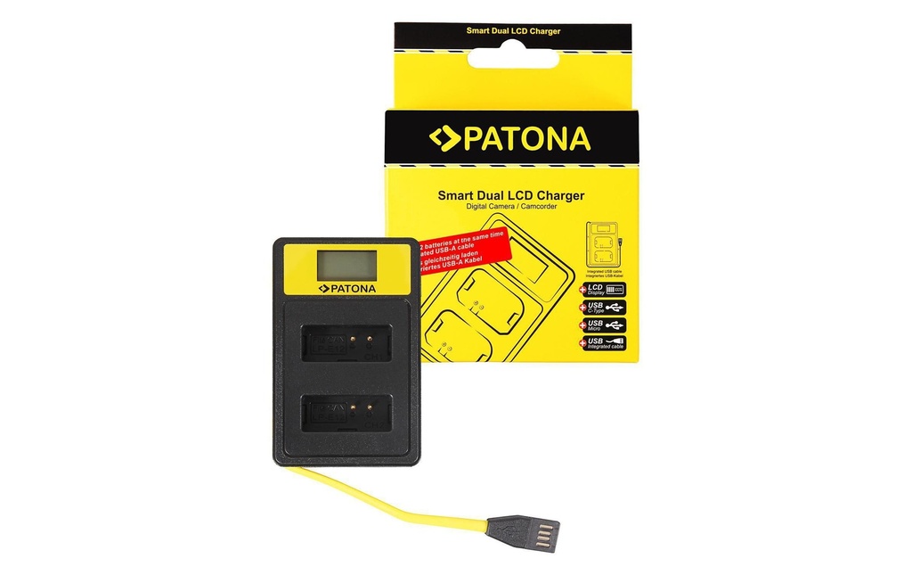 Patona Chargeur Smart Dual LCD USB Canon LP-E12