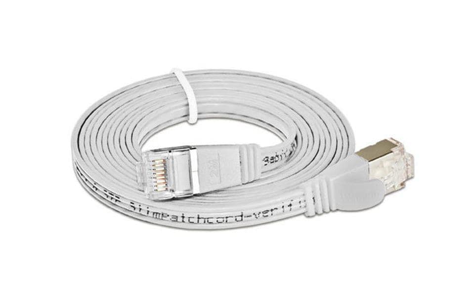 SLIM Câble patch slim RJ-45 - RJ-45, Cat 6, STP, 0.1 m, Blanc