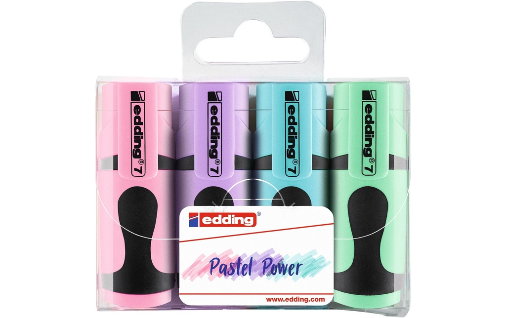 edding Surligneur Mini 7 Pastel 4 pièces