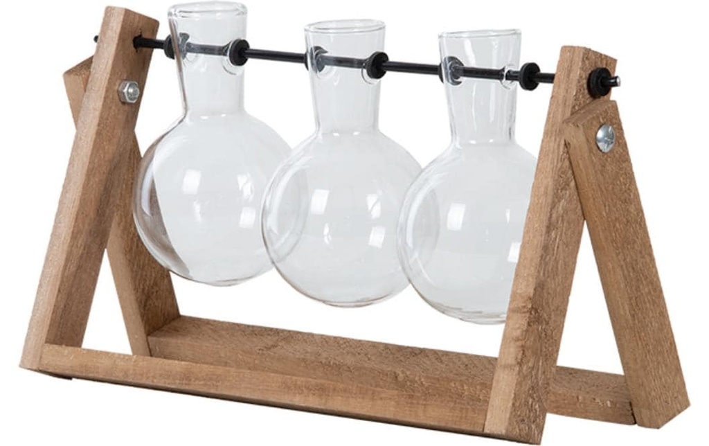 Esschert Design Vase pour boutures L 25,5 cm, Transparent/Brun