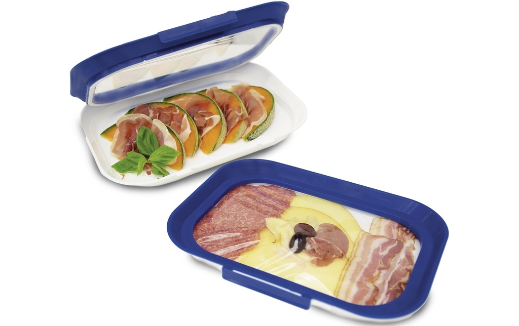 Mediashop Assiette fraîche Flex & Fresh 2 pièces,  Bleu/Blanc