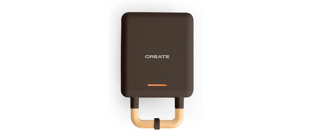 Create Gaufrier Stone 2 en 1 Compact Marron