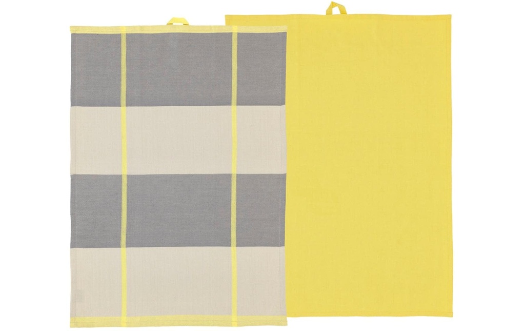 Södahl Ensemble de torchons pour la vaisselle Blocks, 50 x 70 cm, Yellow, 2 pièces