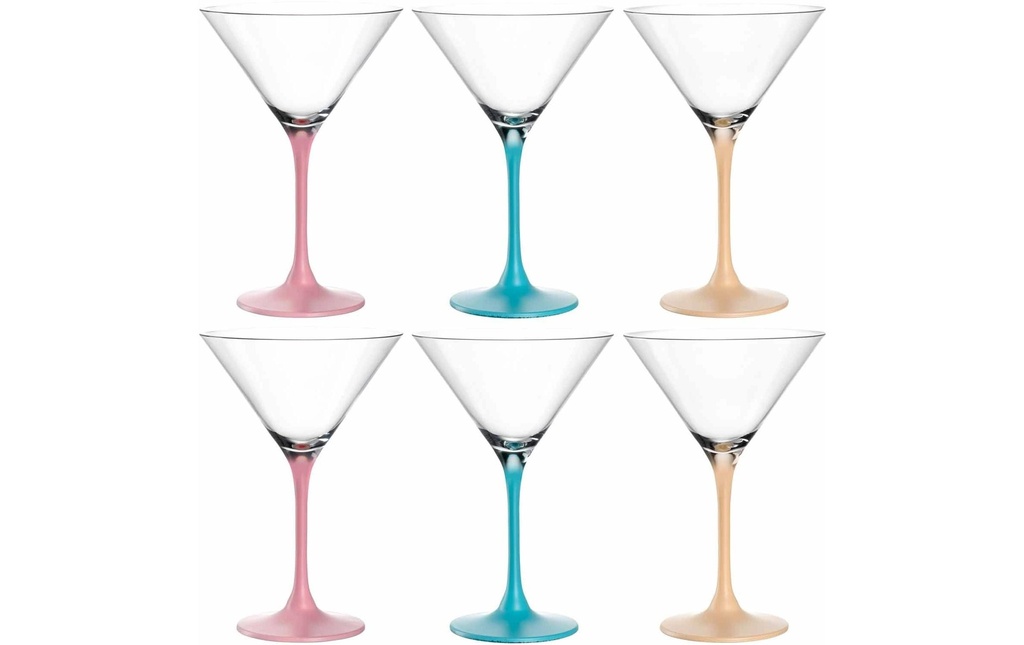LEONARDO Verre à cocktail Brera 230 ml, 6 Pièce/s, Pêche/Rose/Bleu ciel