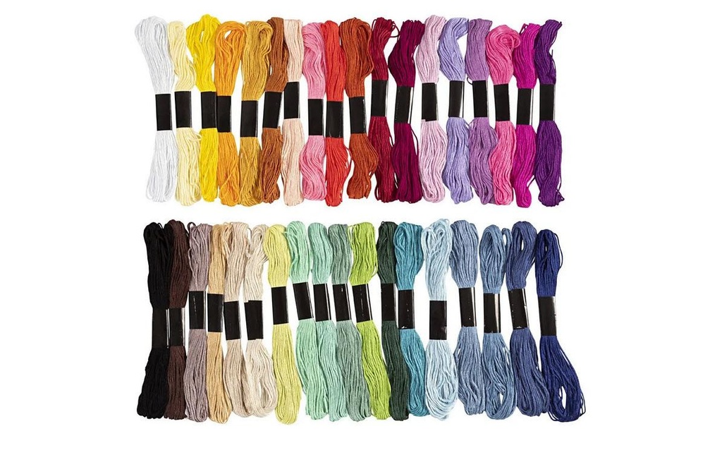 Creativ Company Fil à broder Coton 42 couleurs à 8 m
