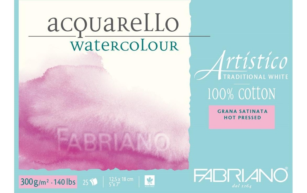 Fabriano Bloc aquarelle Artistico Trad.White 12.5 x 18 cm