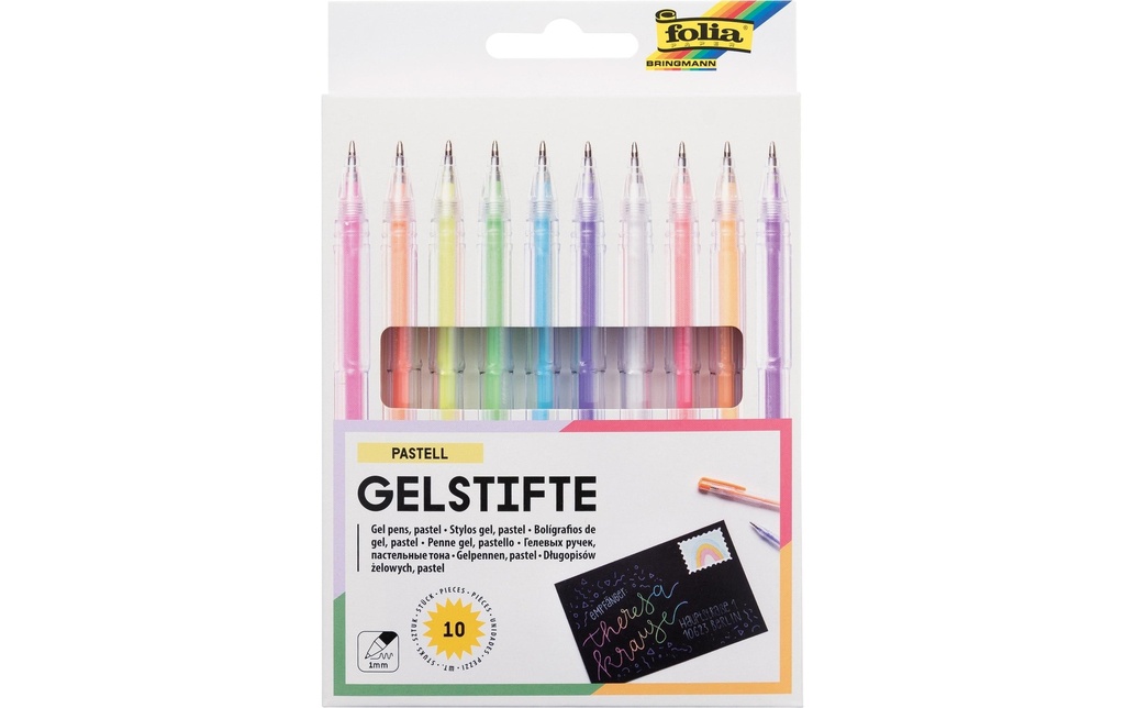 Folia Stylo à encre gel Black Style Pastel 10 stylos