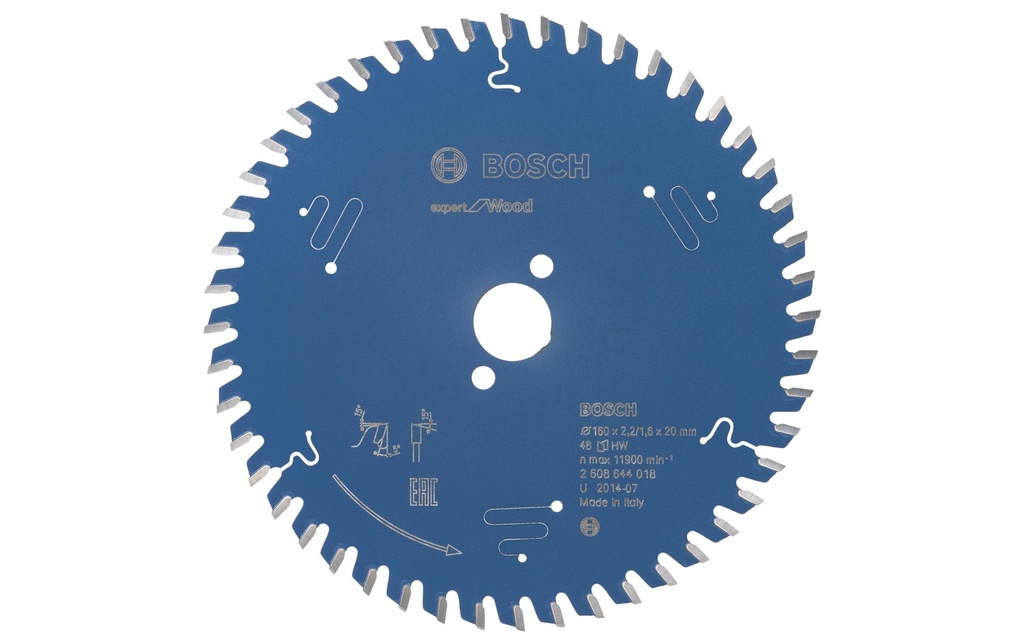 Bosch Professional Lame de scie circulaire Expert for Wood, 160 x 20 x 2.2 mm, Z 48