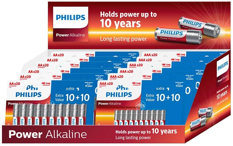 Philips Pile Power Alkaline Pack 120 x AA, 120 x AAA , 240 Pièce/s