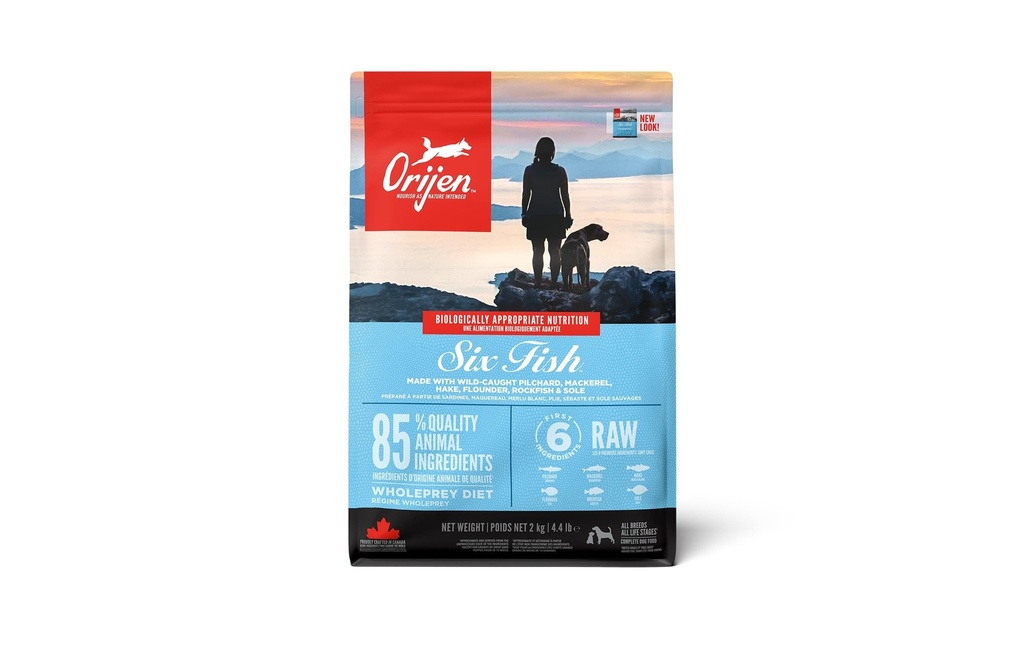 Orijen Alimentation sèche Dog Six Fish 2 kg