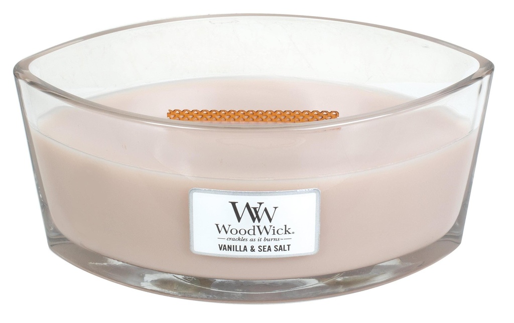 Woodwick Bougie parfumée Ellipse Vanille &amp; Sel de mer