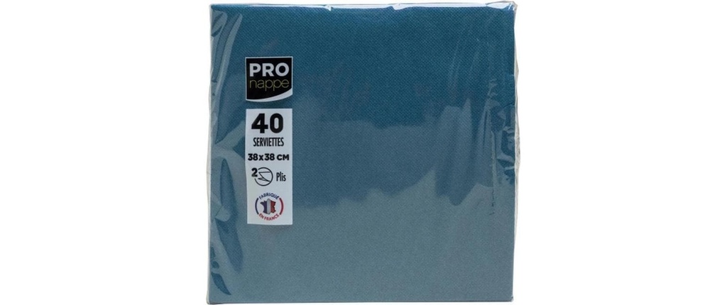 PRO nappe Serviettes en papier Bleu 38 cm x 38 cm, 40 Pièce/s