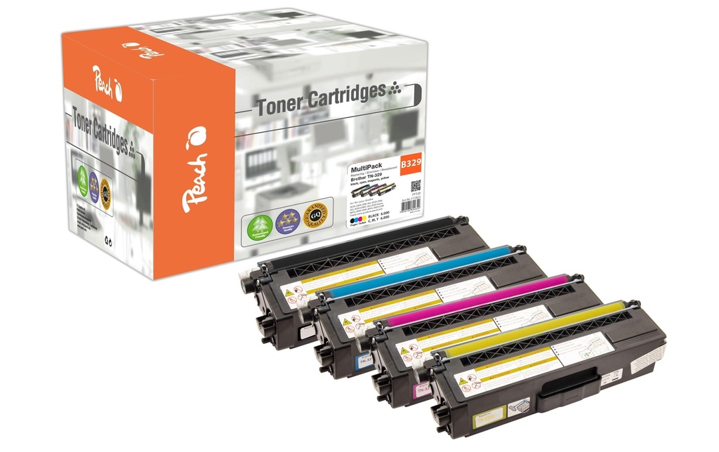 Peach Kits de toner Brother TN-329 BK, C, M, Y