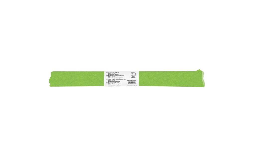 URSUS Papier crêpe 50 cm x 2,5 m, 32 g/m², vert clair