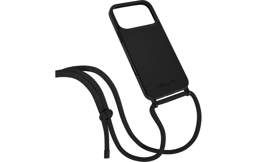 Urbany's Necklace Case ALL BLACK  iPhone 17 Pro Max MATT