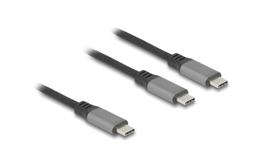 Delock Câble en Y USB 2.0 USB-C - USB-C 1.2 m