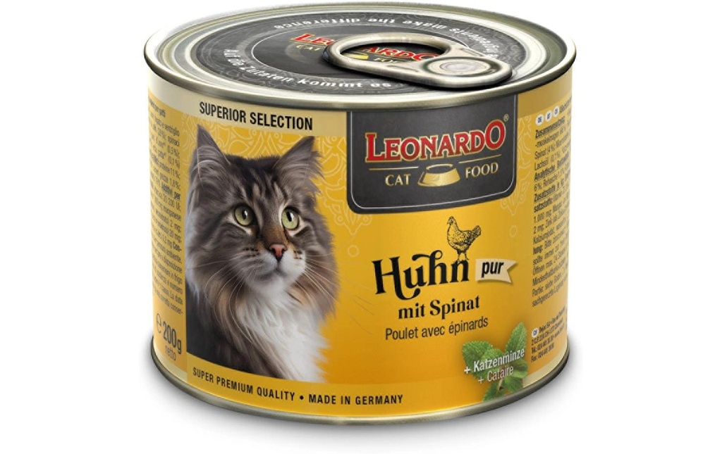 Leonardo Cat Food Alimentation humide Superior Selection au poulet, 200 g