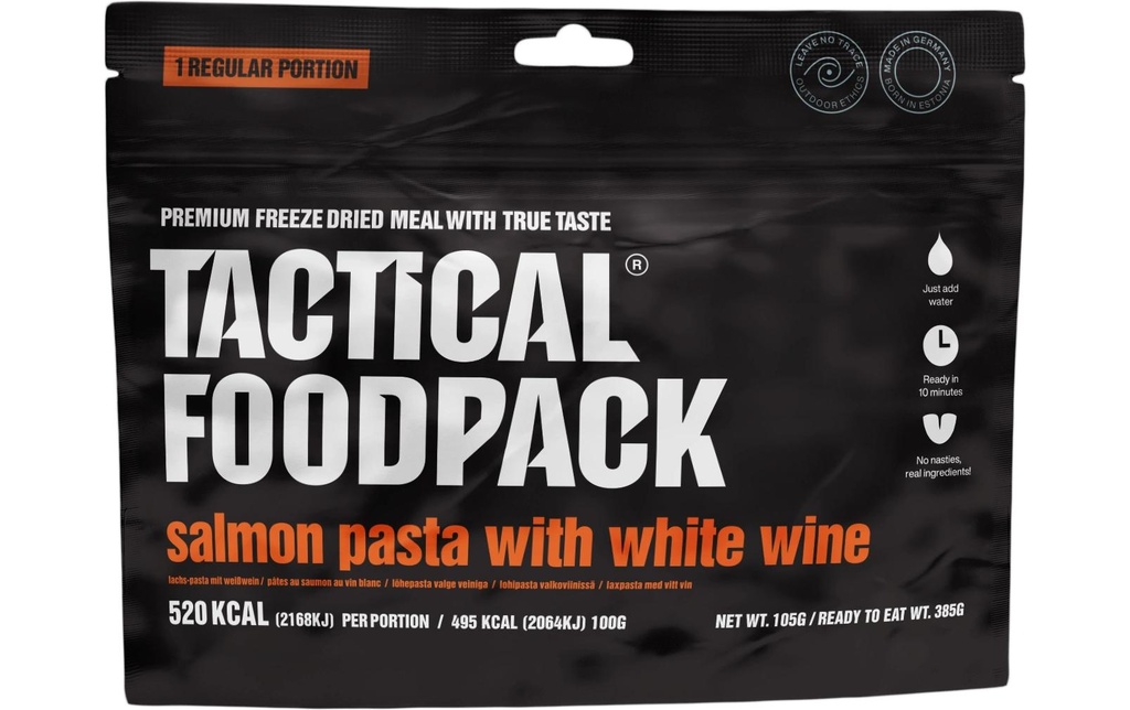 Tactical Foodpack Plat principal Nouilles au saumon et au vin blanc