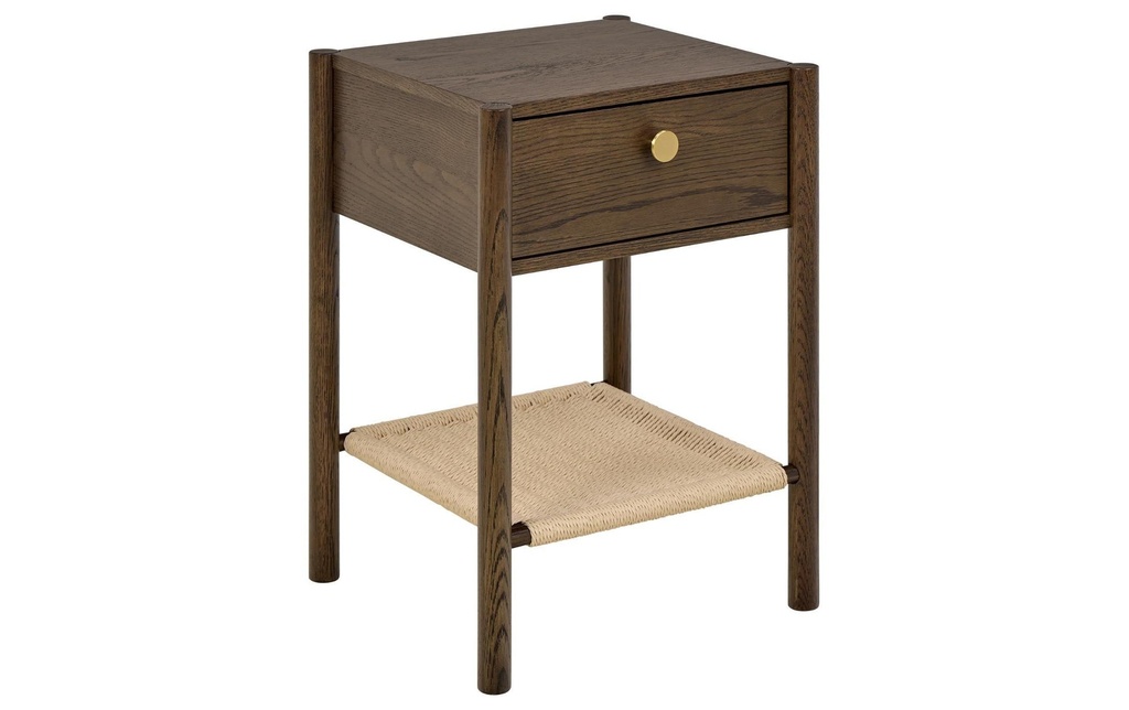 AC Design Table de nuit Monfort Marron foncé, 43.5 x 40 x 60 cm