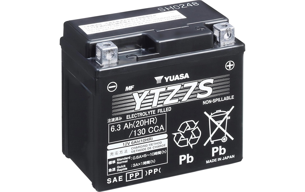 YUASA Batterie de moto AGM 12V/6.3Ah/130A