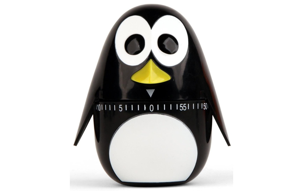 Kikkerland Minuteur de cuisine Penguin Noir
