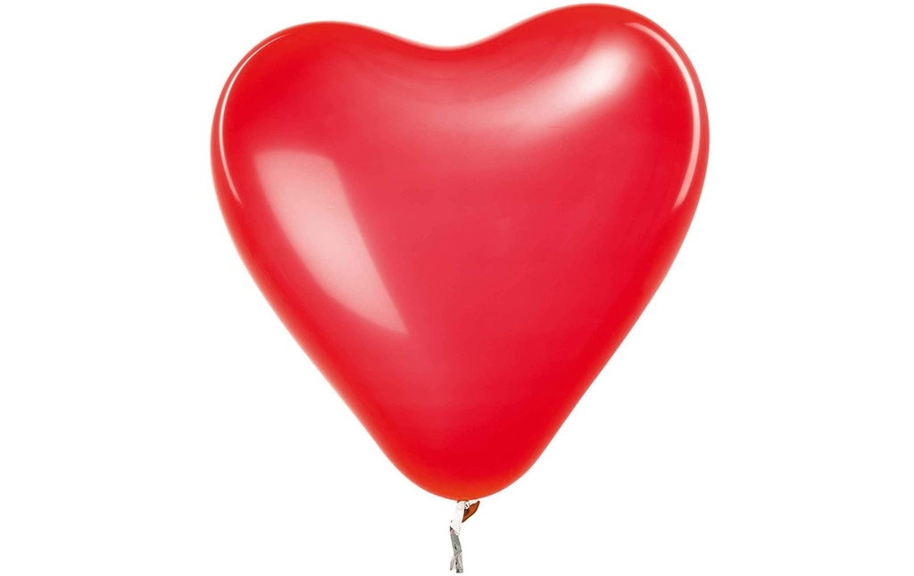 Rico Design Ballon de baudruche Coeur Ø 30 cm, 12 pièces, Rouge